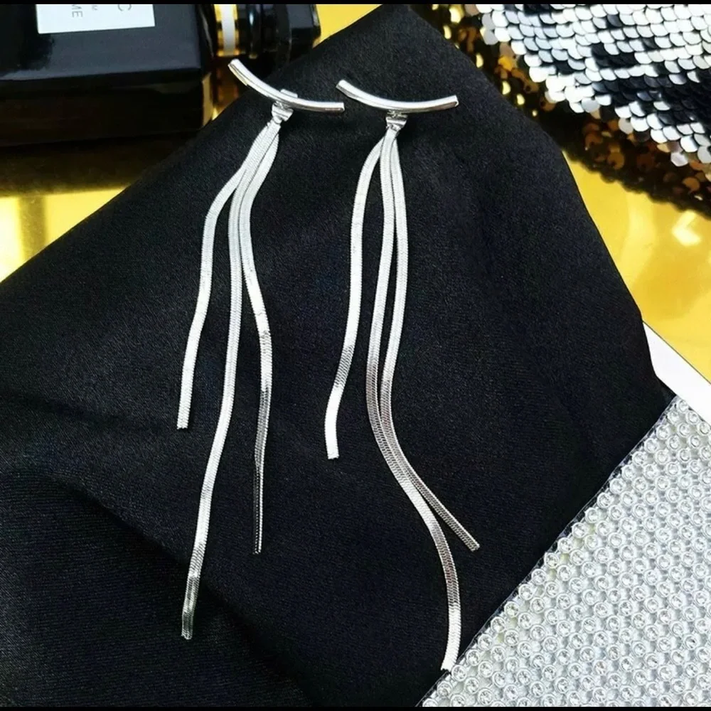 SPARKLY, SEXY & ELEGANT LONG TASSELS EARRINGS TO CALL THE ATTENTION OF EVERYONE_2